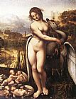 Leonardo Da Vinci Canvas Paintings - Leda and the Swan